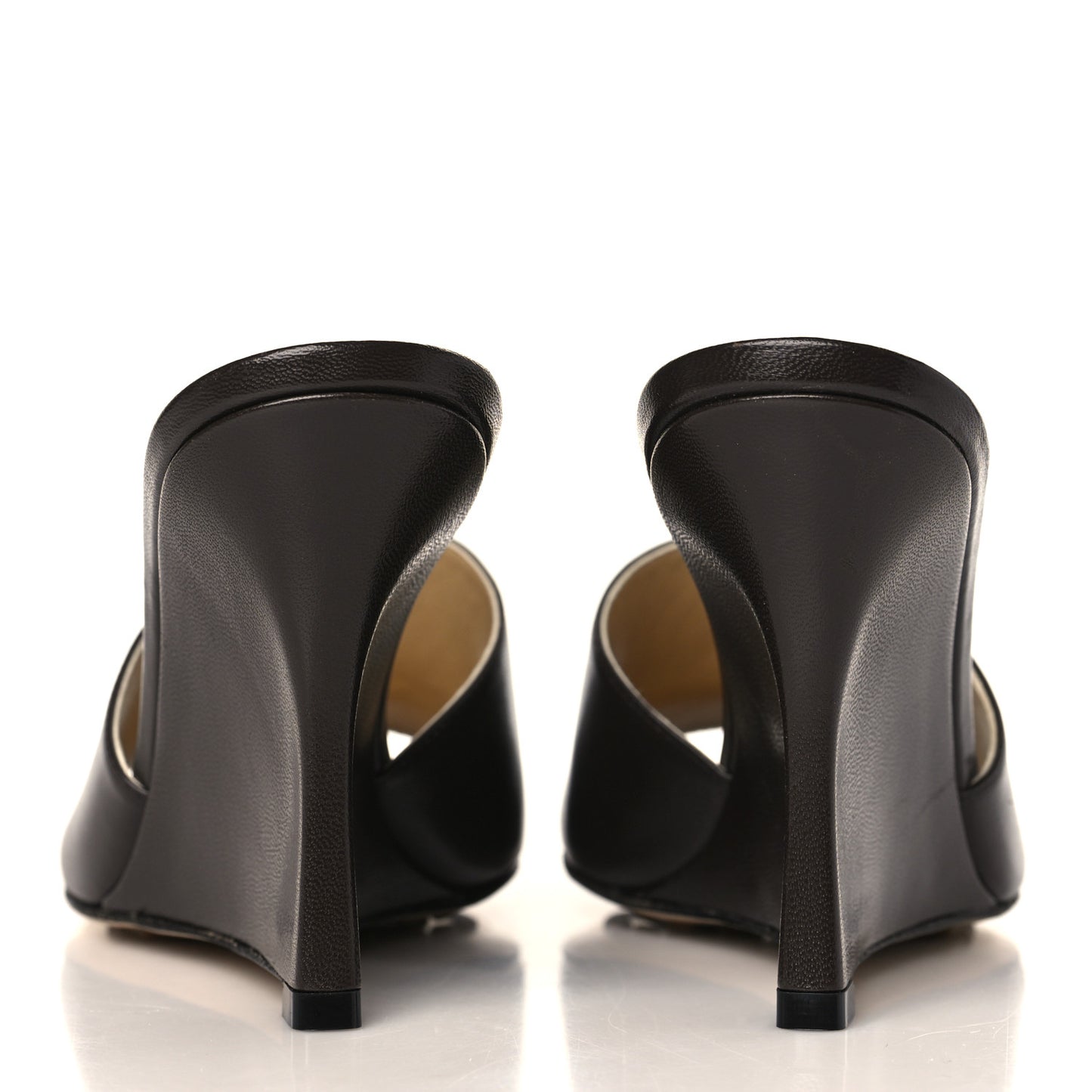 Lambskin Stretch Wedge 90mm Sandals 36.5 Fondant