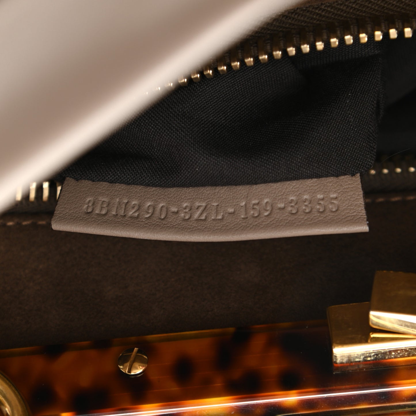 Vitello Seta Plexiglass Tortoise Medium Peekaboo Iconic Satchel Tortora