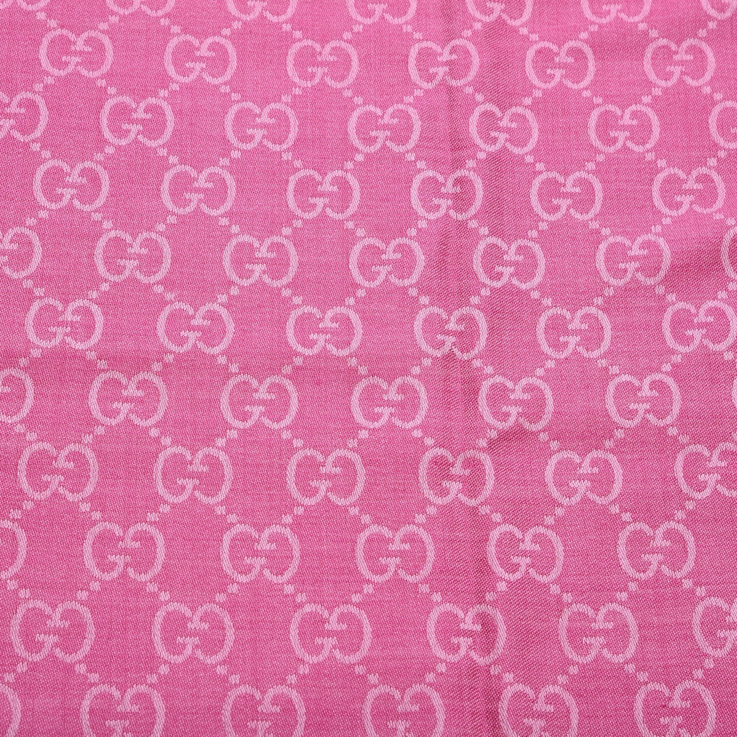 Gucci Wool Silk GG Monogram GGNat Scarf Roseate 6 of 8
