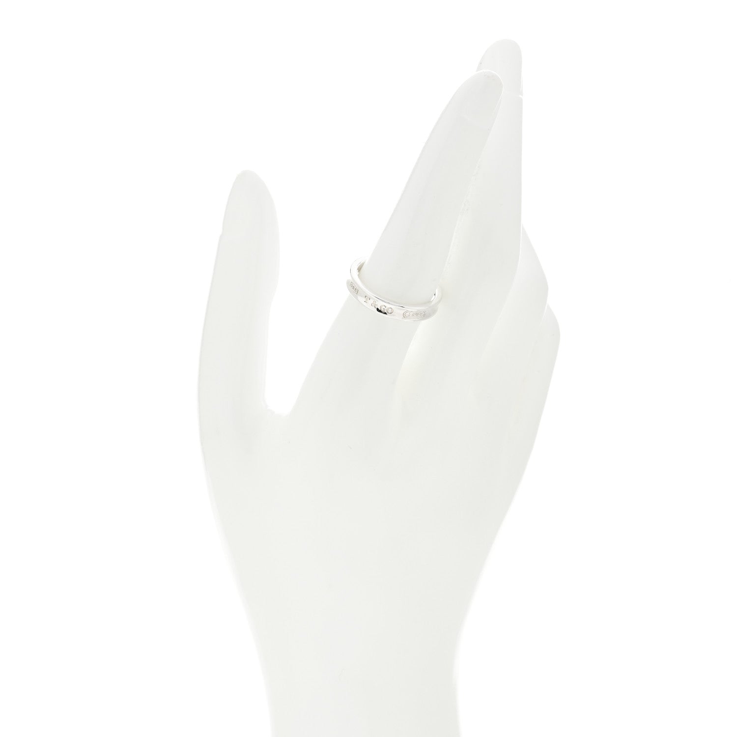 Tiffany Sterling Silver Narrow 1837 Band Ring 57 8 2 of 5