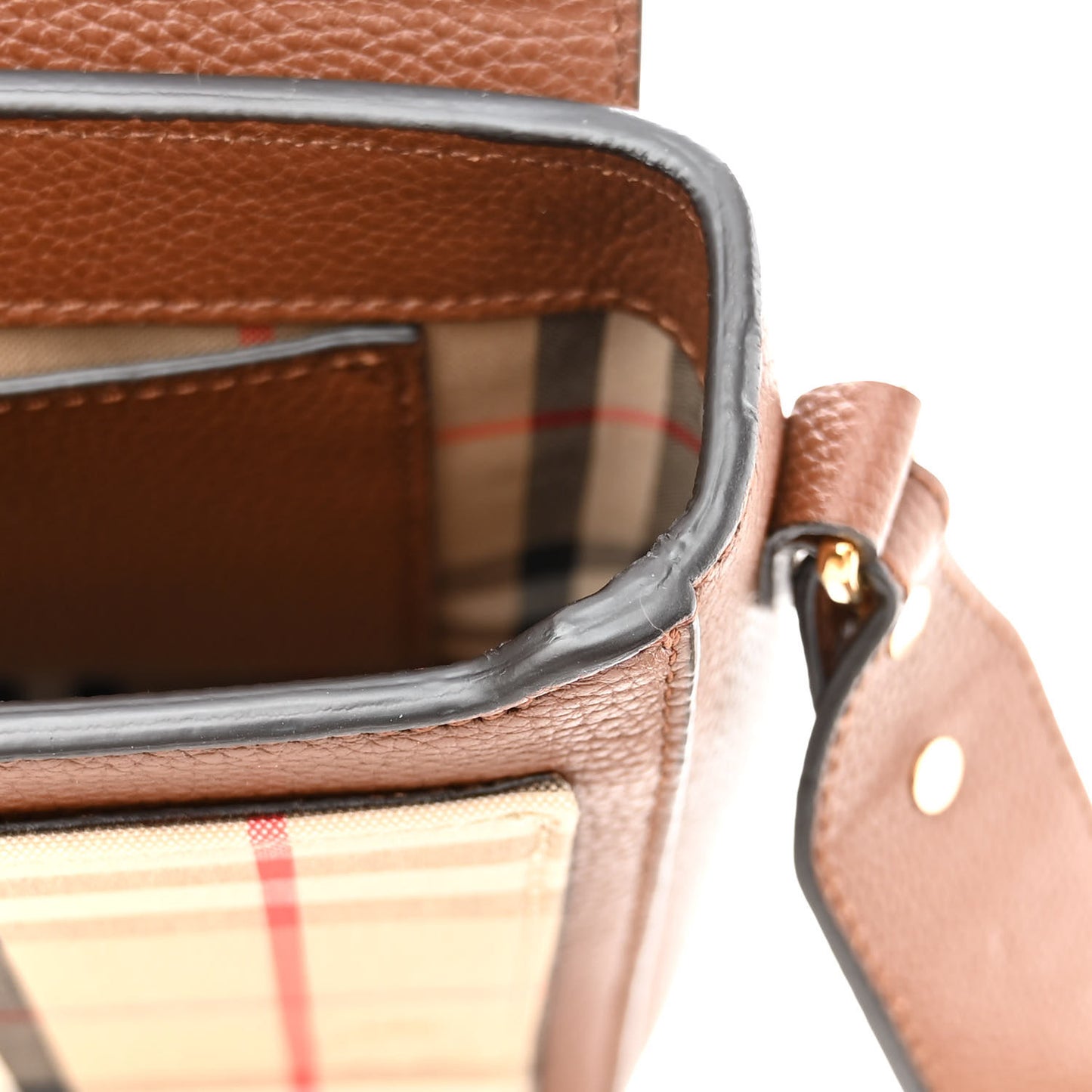 Calfskin Vintage Check Note Crossbody Bag Tan