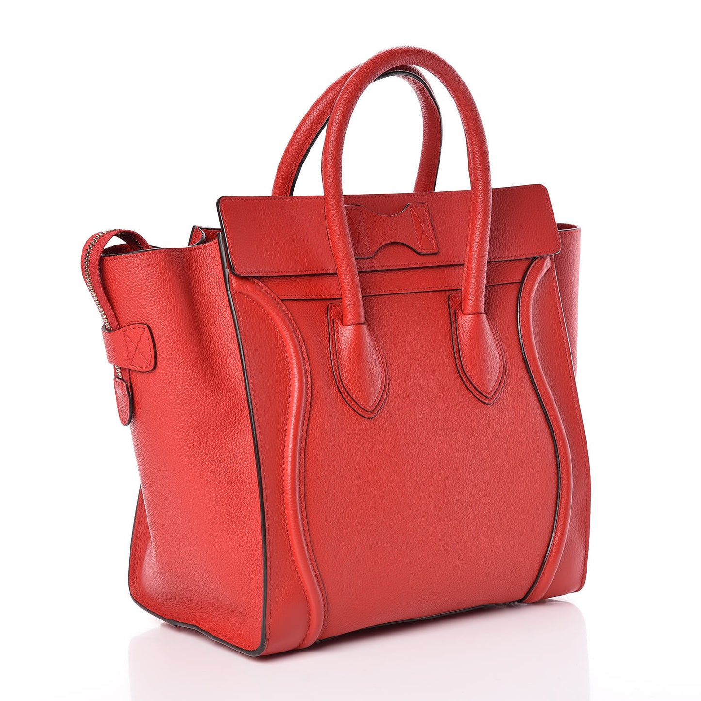 Drummed Calfskin Mini Luggage Red