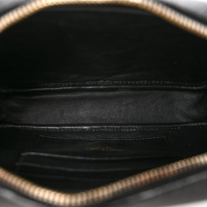 Saint Laurent Grain De Poudre Matelasse Monogram Mini Lou Camera Bag Black 5 of 13