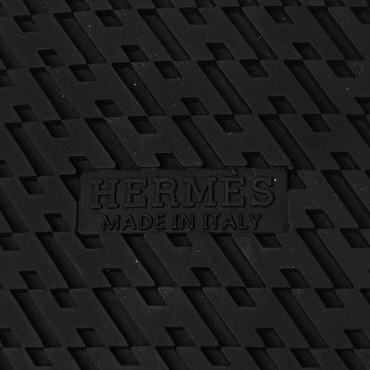 Hermes Calfskin Woolskin Mens Chypre Sandals 42 Black Ecru 7 of 9
