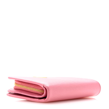 Prada Vitello Move Metal Compact Wallet Geranio 4 of 9