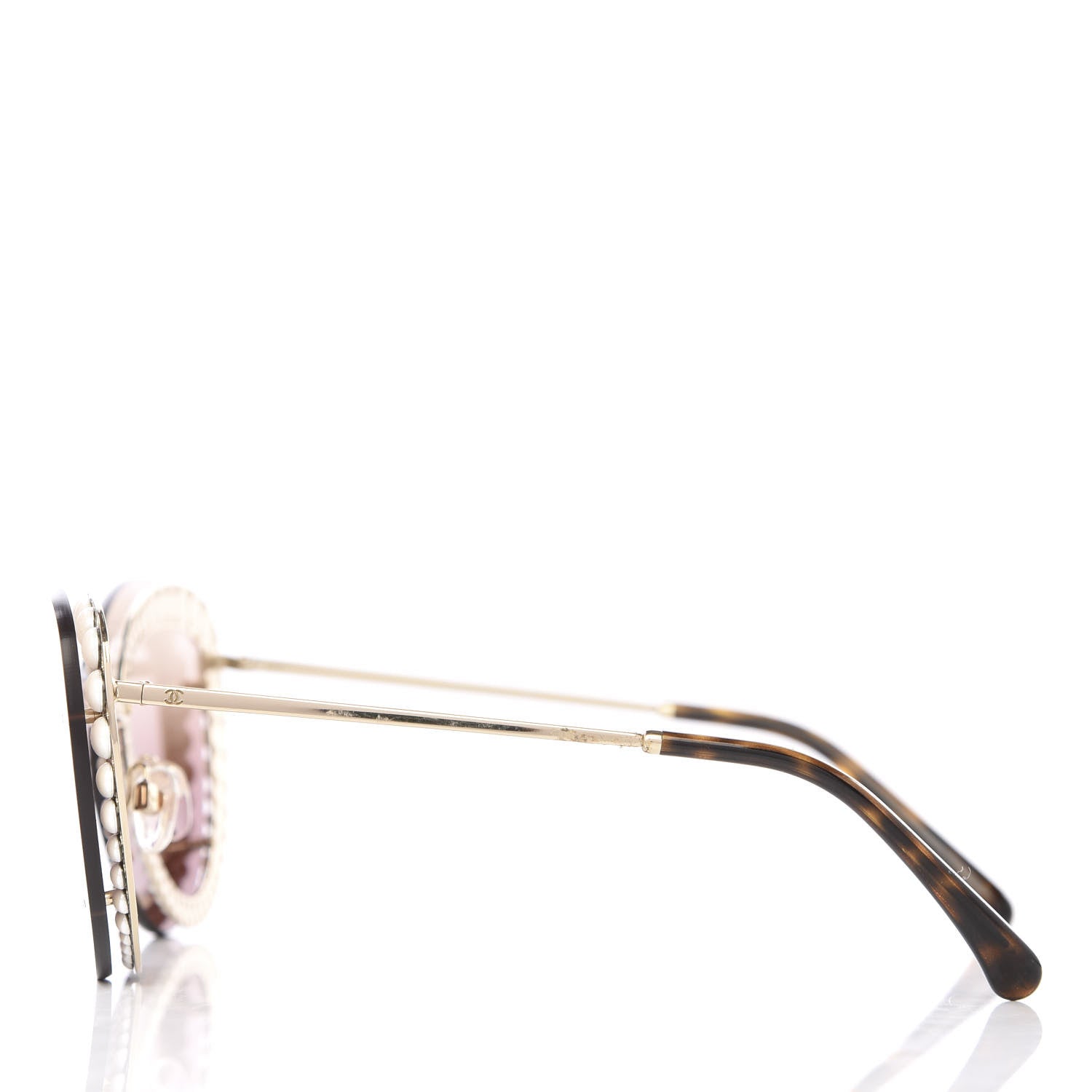 Chanel Acetate Metal Pearl Butterfly Sunglasses 4236-H Brown 3 of 8