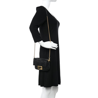 Fendi Nappa FF 1974 Embossed Mini Baguette Black 2 of 11