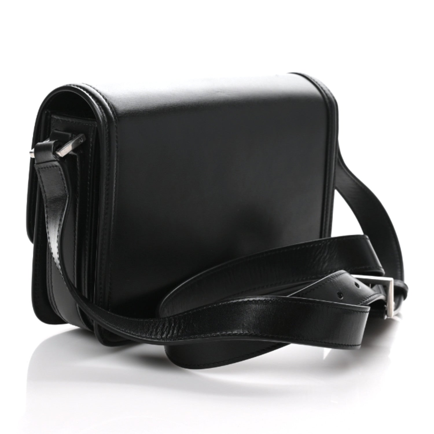 Saint Laurent Box Calfskin Monogram Medium Solferino Satchel Black 3 of 9