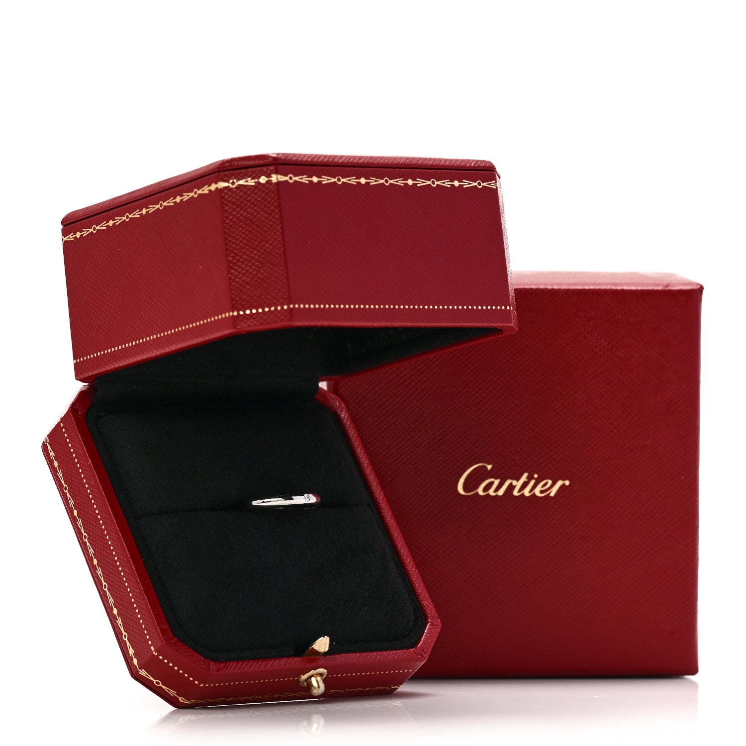 Cartier Platinum Diamond 2.6mm 1895 Wedding Band Ring 51 5.75 6 of 6