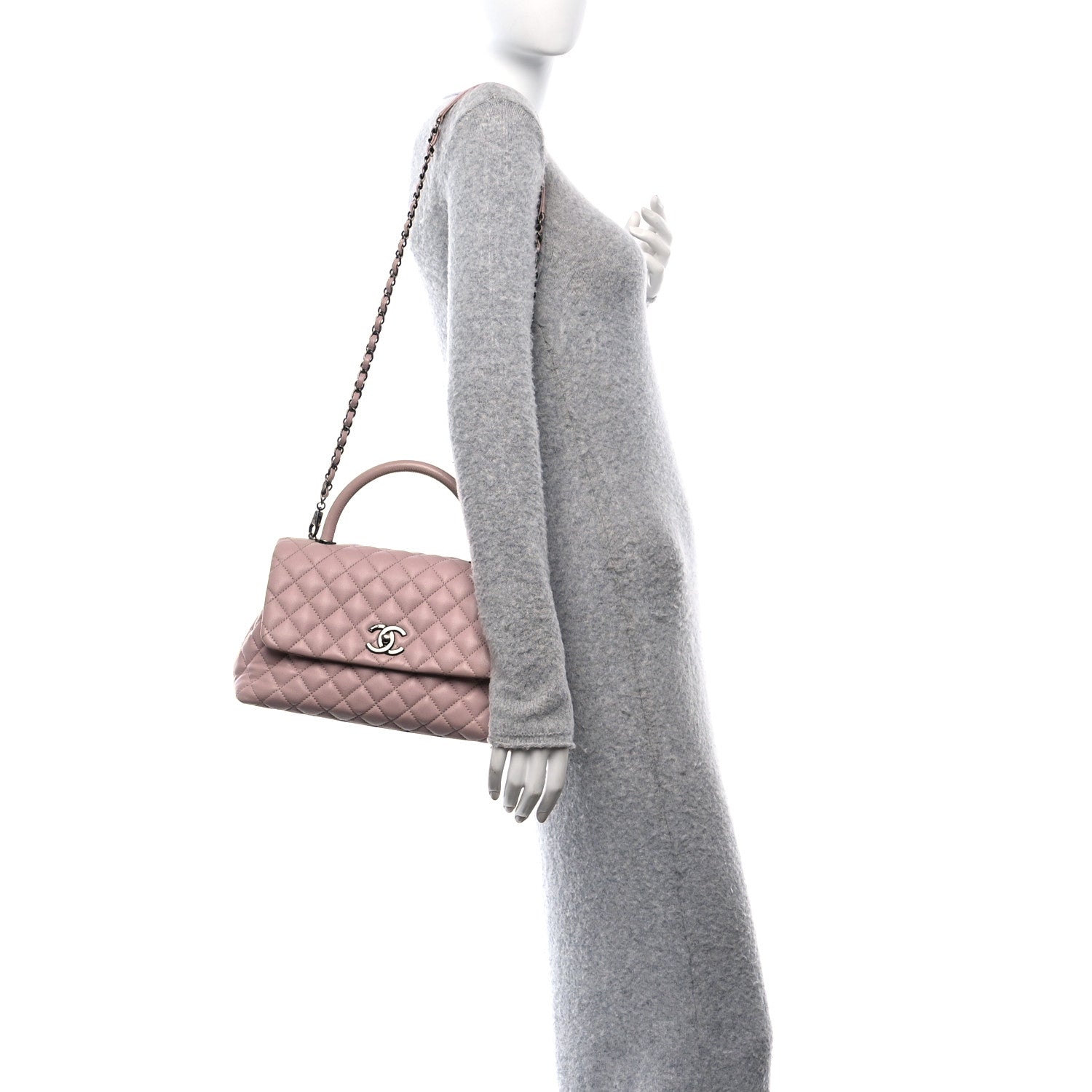Chanel Caviar Quilted Small Coco Handle Flap Light Pink 3 of 10