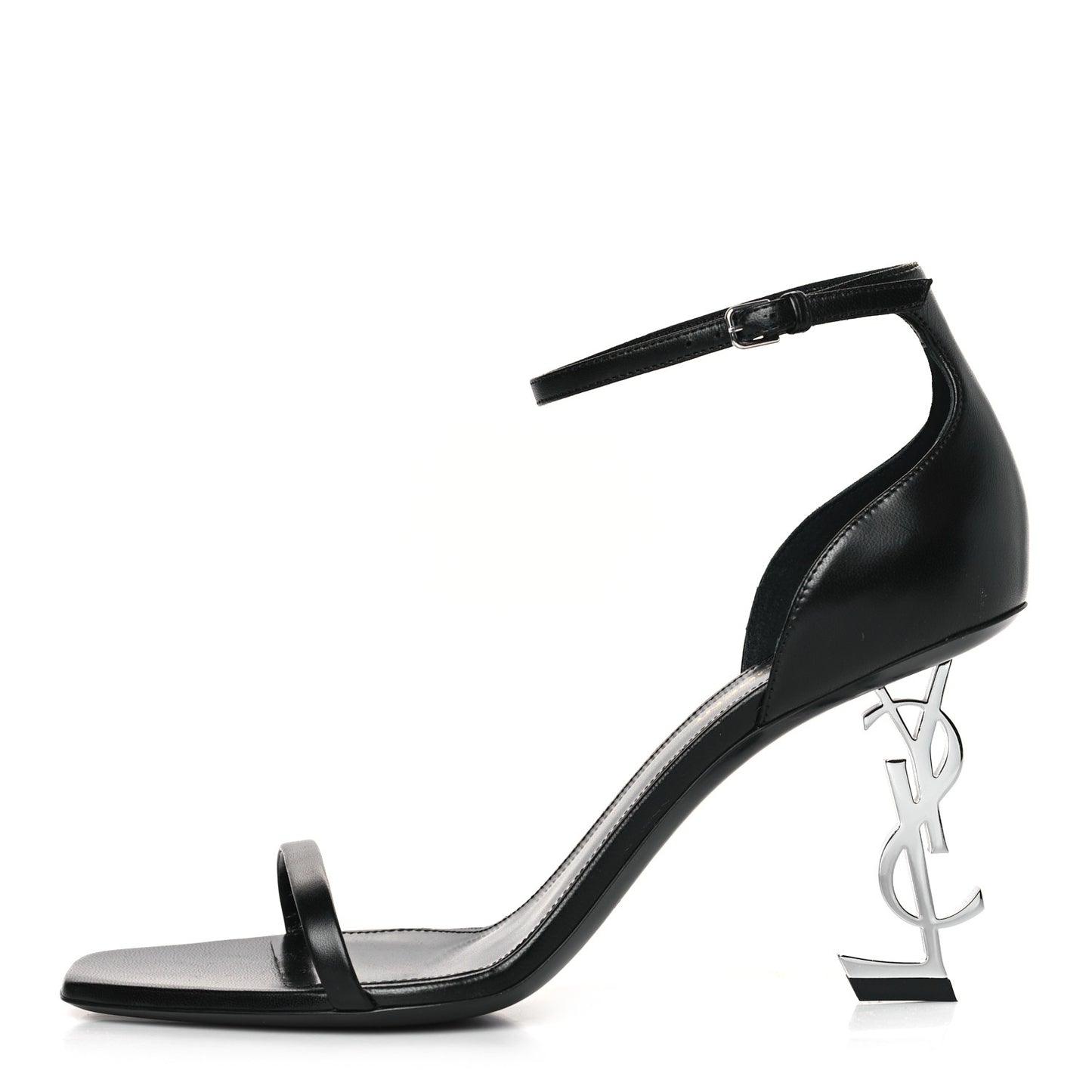 Calfskin Opyum 85 Sandals 39 Black Silver