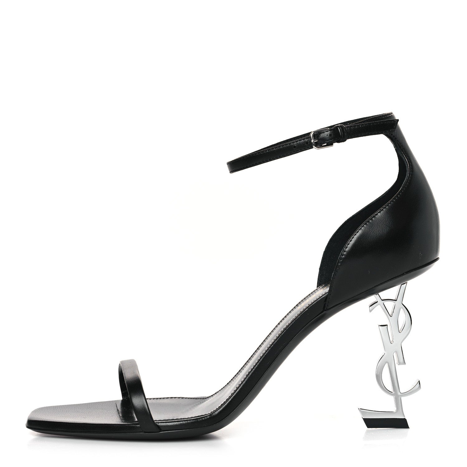 Saint Laurent Calfskin Opyum 85 Sandals 39 Black Silver 1 of 9