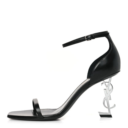 Saint Laurent Calfskin Opyum 85 Sandals 39 Black Silver 1 of 9