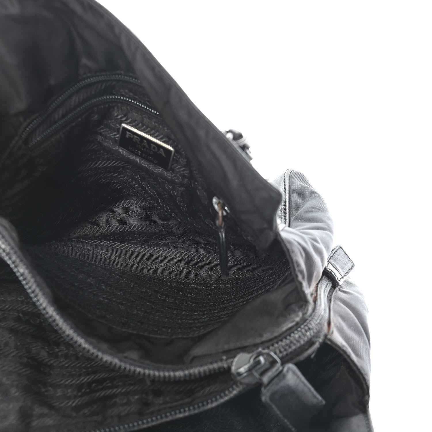 Prada Nappa Nylon Chain Tote Black 9 of 12