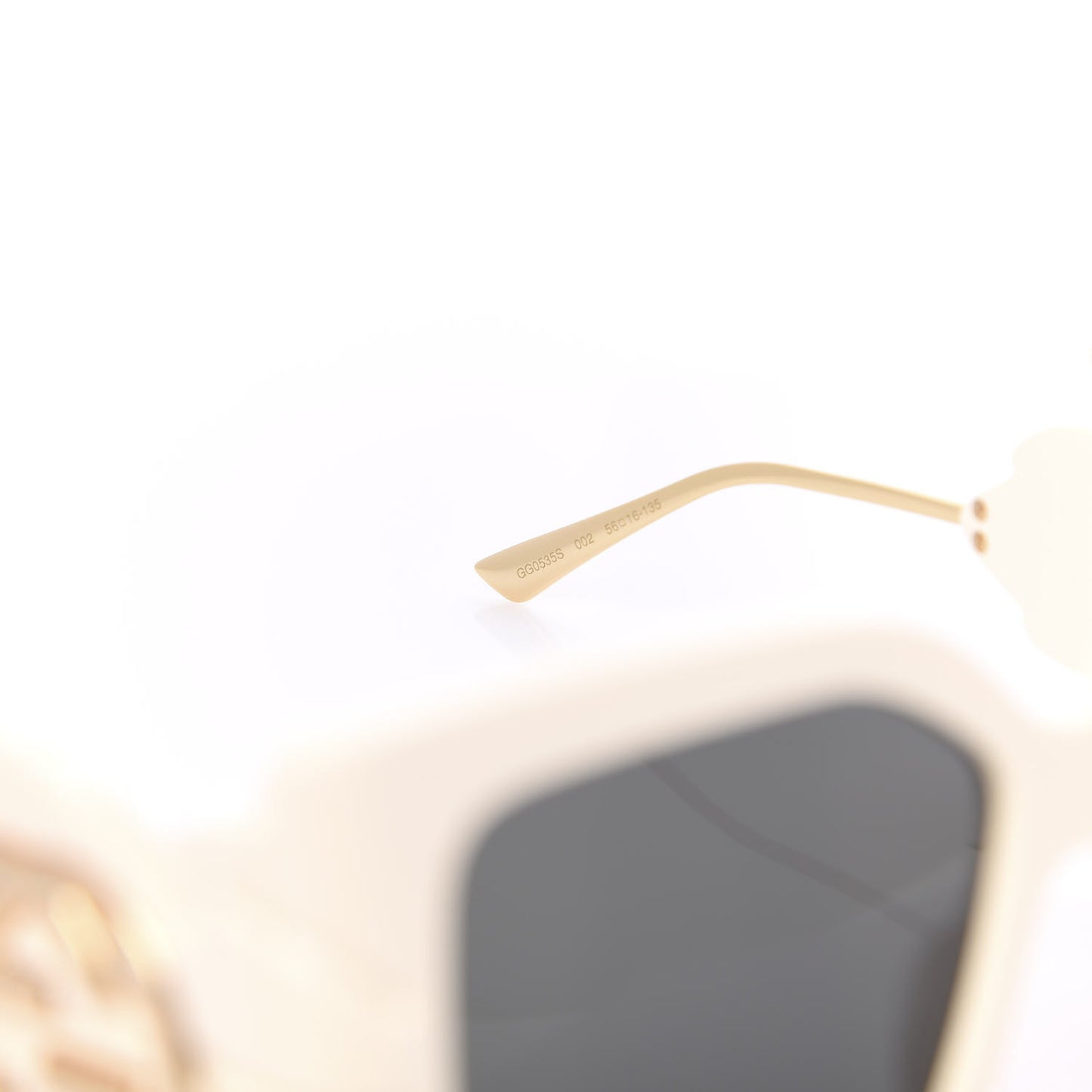 Acetate Square Frame Wing Sunglasses GG0535S Ivory