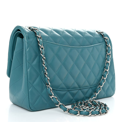 Chanel Lambskin Quilted Jumbo Double Flap Turquoise 3 of 11