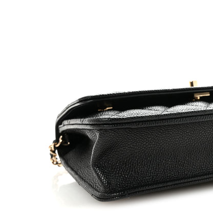 Chanel Caviar Quilted Bow Wallet On Chain WOC Black 10 of 11