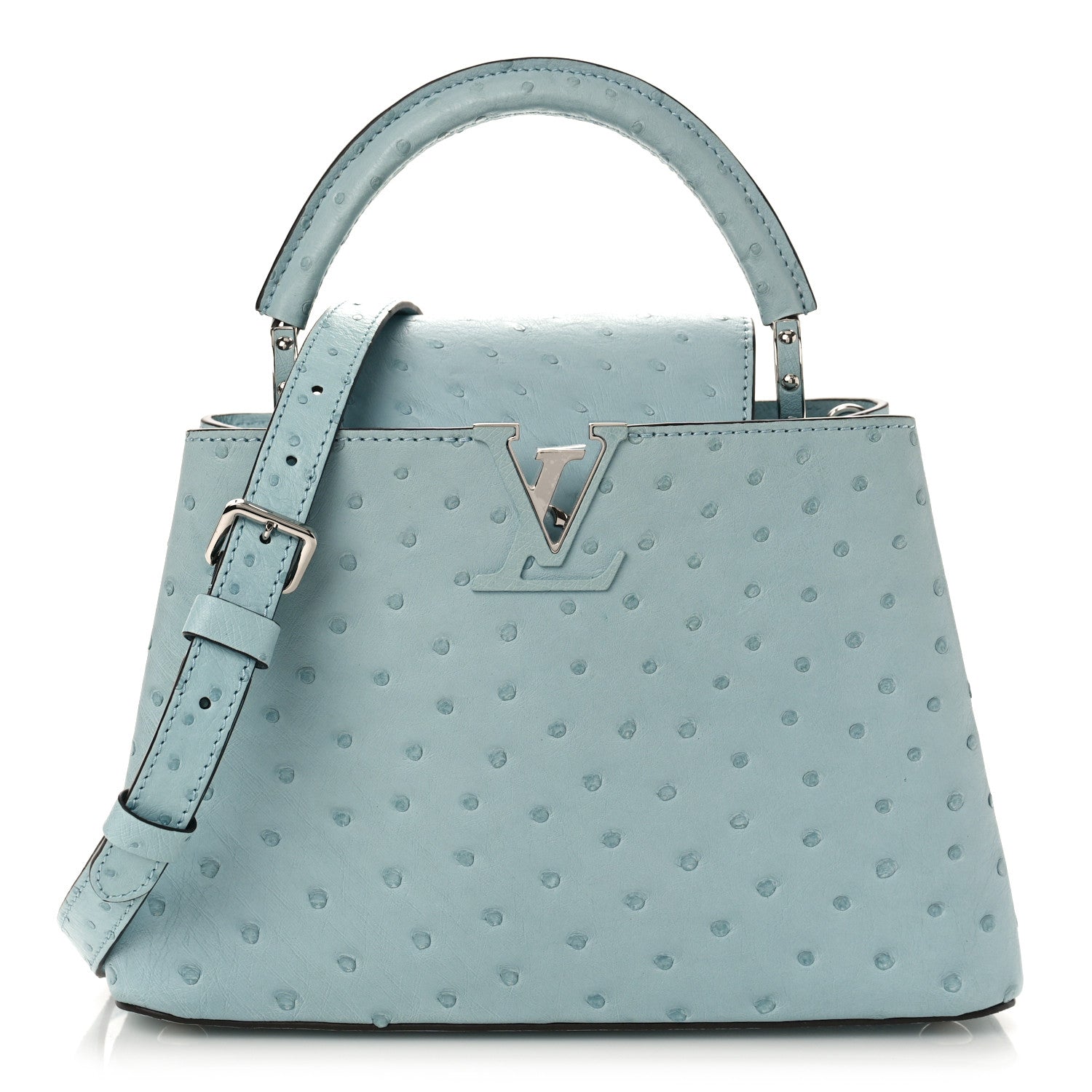 Louis Vuitton Ostrich Capucines BB Light Blue 1 of 8