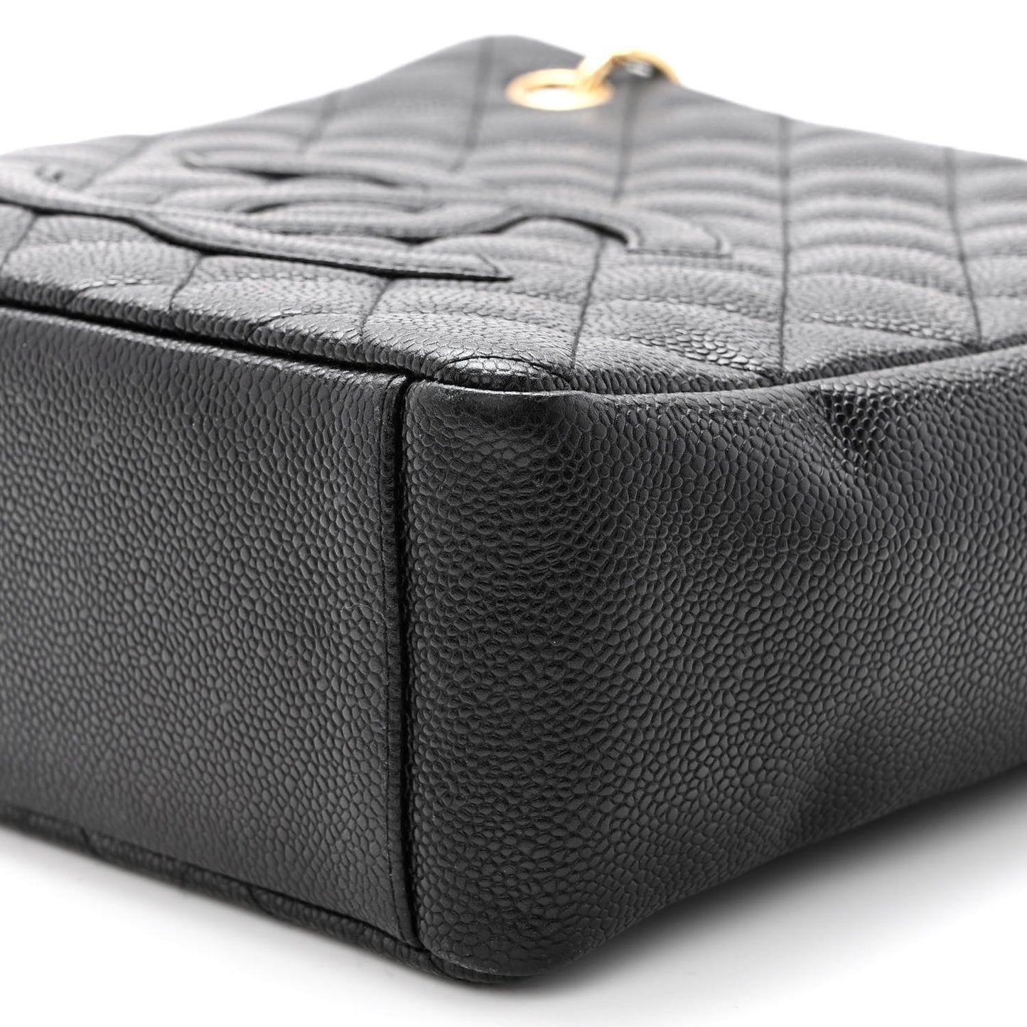 Caviar Quilted Petit Shopping Tote PST Black