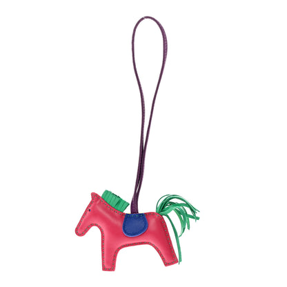 Hermes Milo Lambskin Grigri Rainbow Reversible Rodeo Bag Charm PM Bleu Electrique Rose Pourpre Lime Bleu Zanzibar 1 of 4