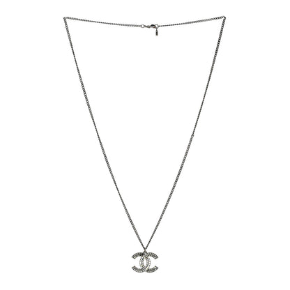 Chanel Baguette Crystal Large CC Necklace Silver 3 of 4