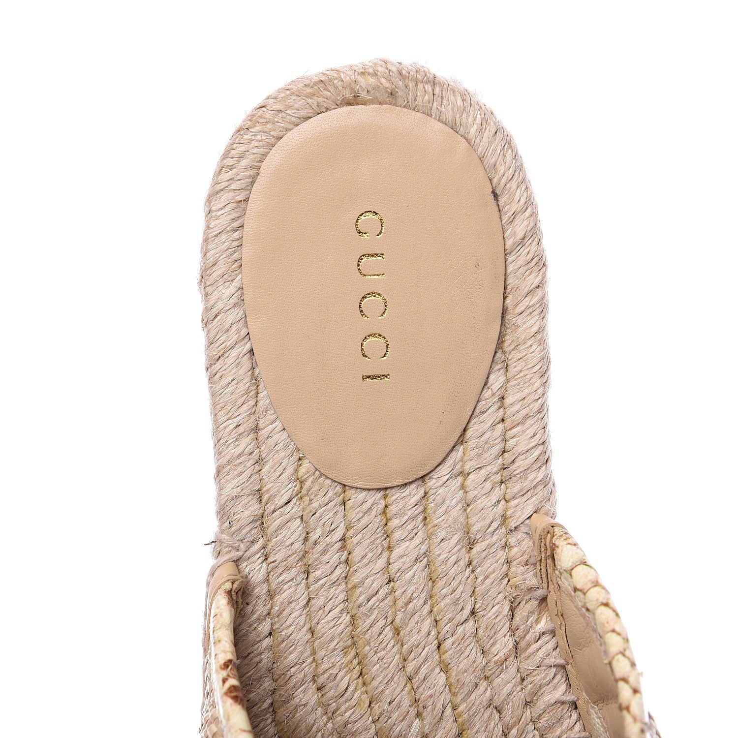 Gucci Straw Elaphe Matelasse GG Marmont Espadrille Slippers 37 Natural Cream Brown 5 of 10