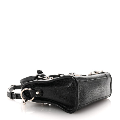 Balenciaga Chevre Silver Metallic Edge Hardware Nano City Black 4 of 9