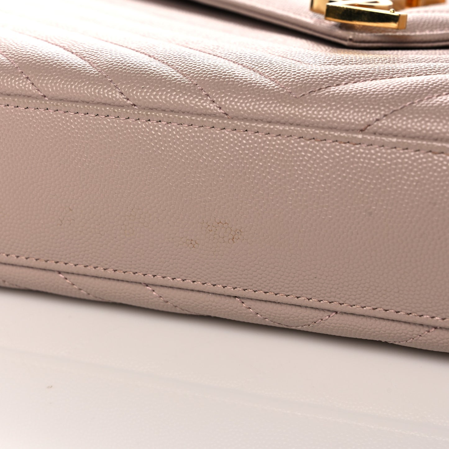 Grain De Poudre Matelasse Chevron Large Monogram Satchel Nude Powder