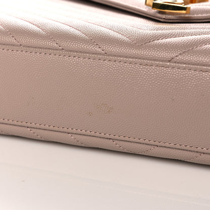 Saint Laurent Grain De Poudre Matelasse Chevron Large Monogram Satchel Nude Powder 8 of 9