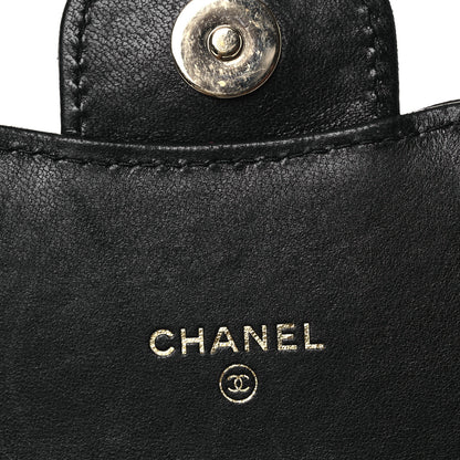 Chanel Lambskin Quilted Lacquered Chain Phone Holder With Chain Black 5 of 11