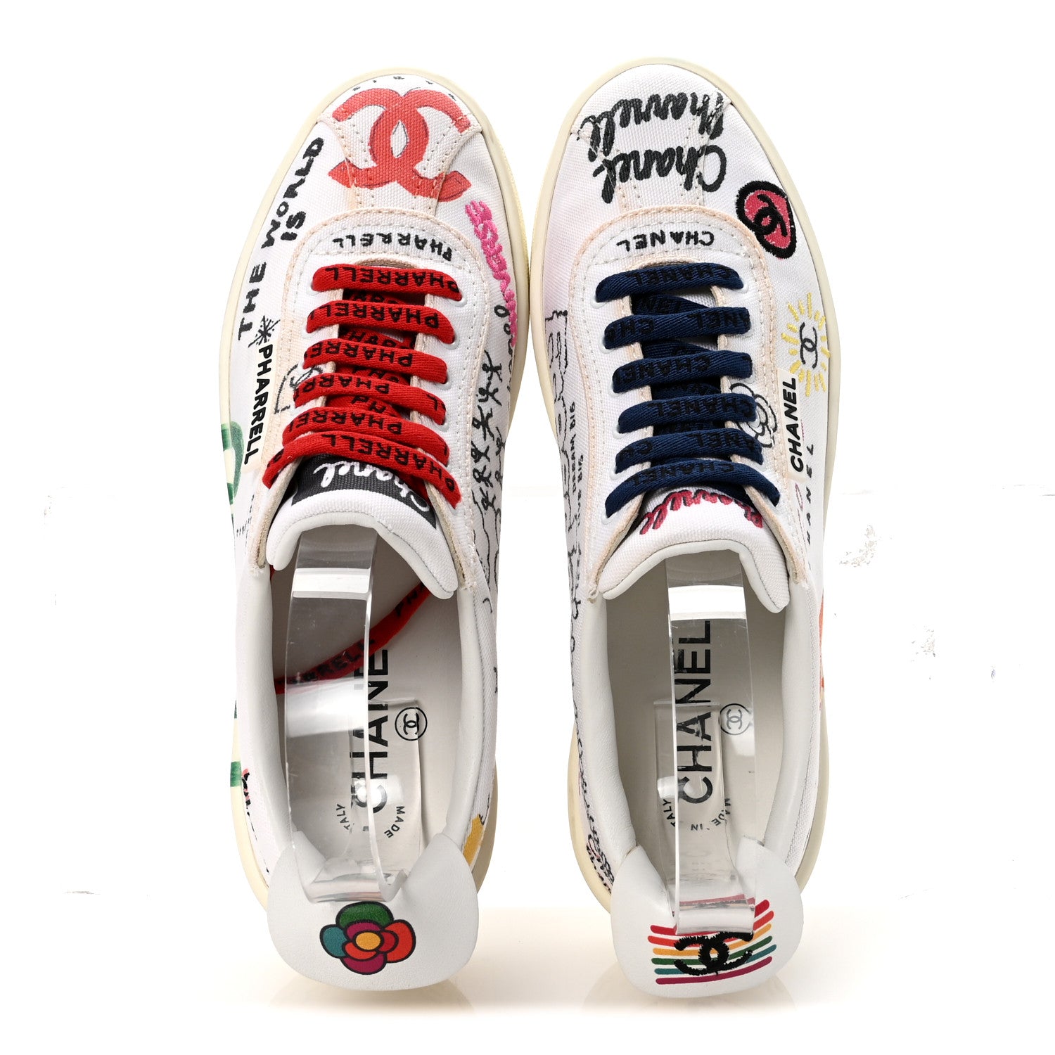 Chanel x Pharrell Williams Canvas Womens Sneakers 36.5 White Multicolor 4 of 18