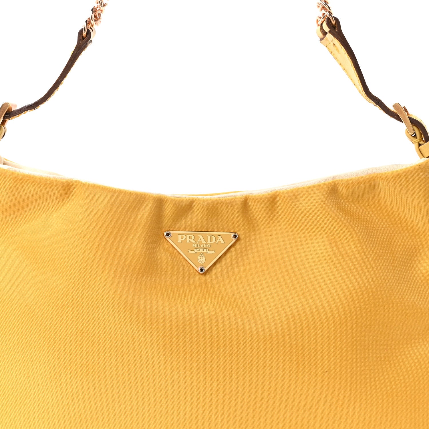 Prada Tessuto Nylon Light Chain Shoulder Bag Yellow 8 of 10