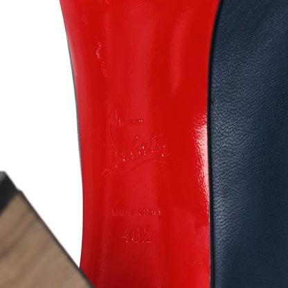 Christian Louboutin Nappa Corinthe 100 Peep Toe Mule 40.5 40.5 Version Denim 9 of 10