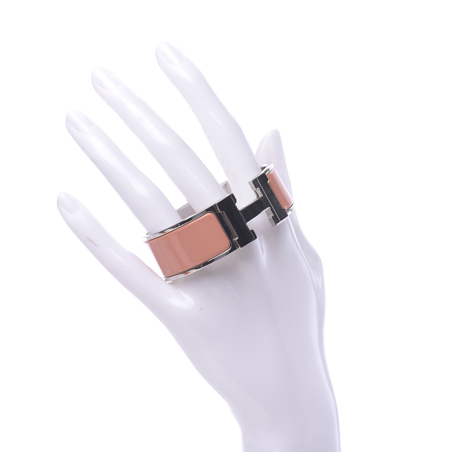 Hermes Enamel Wide Clic Clac H Bracelet PM Peach Melba 2 of 5