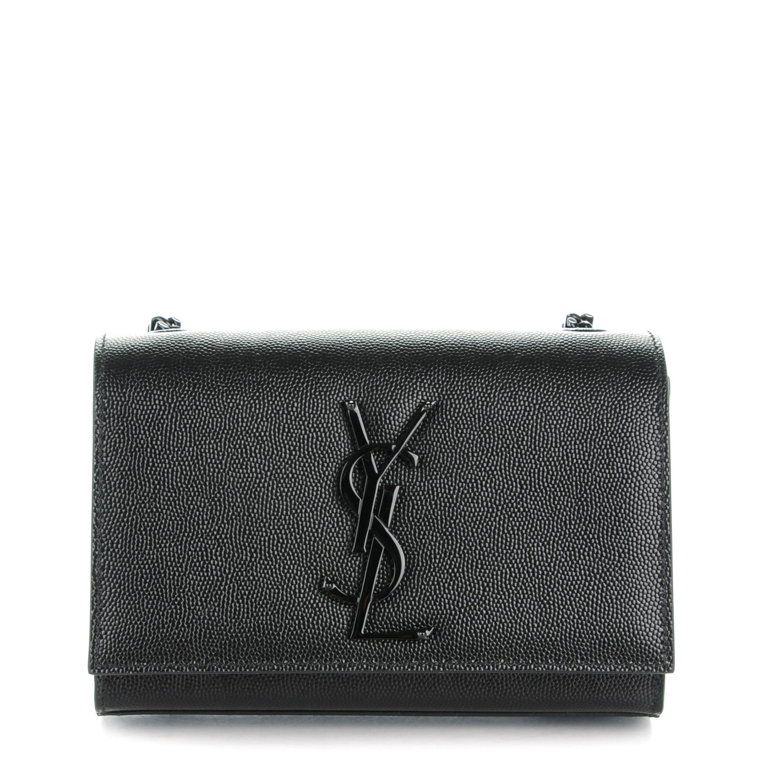 Saint Laurent Grain De Poudre Small Monogram Kate Satchel Black 1 of 6
