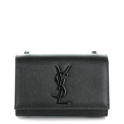 Saint Laurent Grain De Poudre Small Monogram Kate Satchel Black 1 of 6
