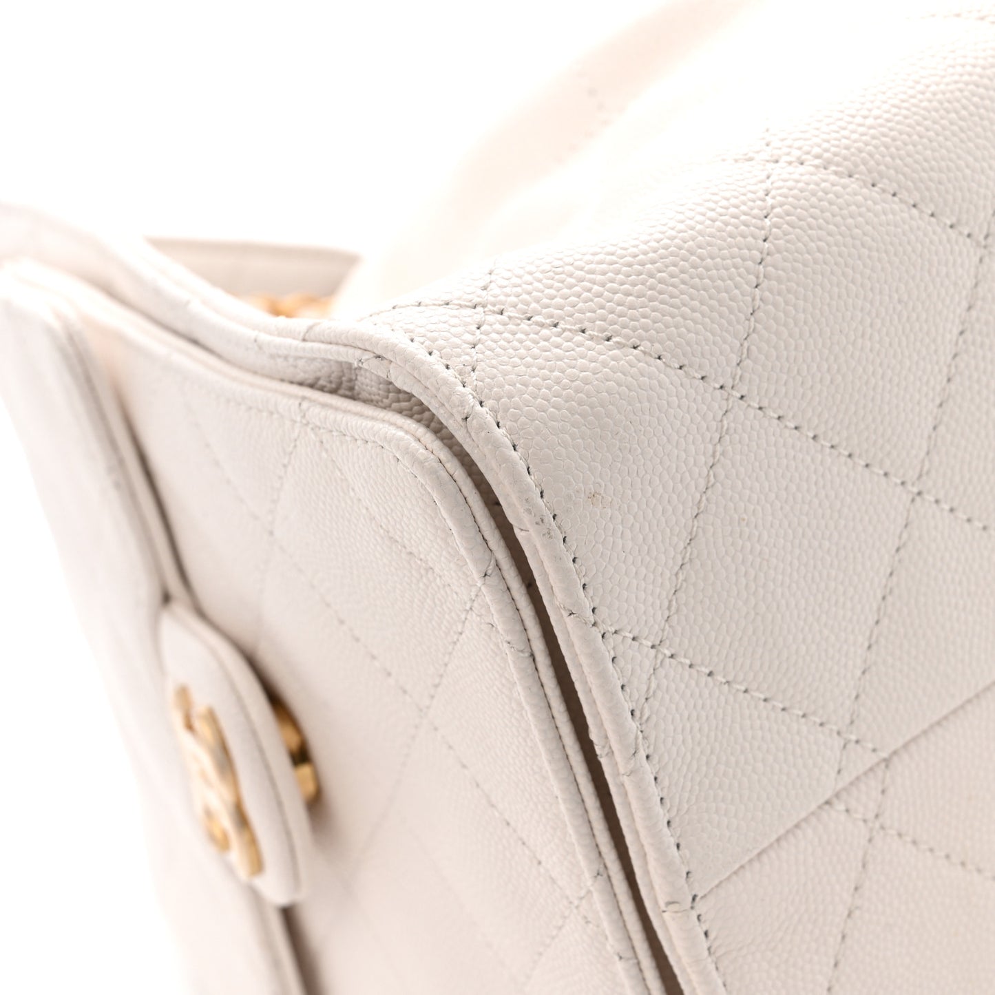 Caviar Quilted Small Chanel 25 Handbag White