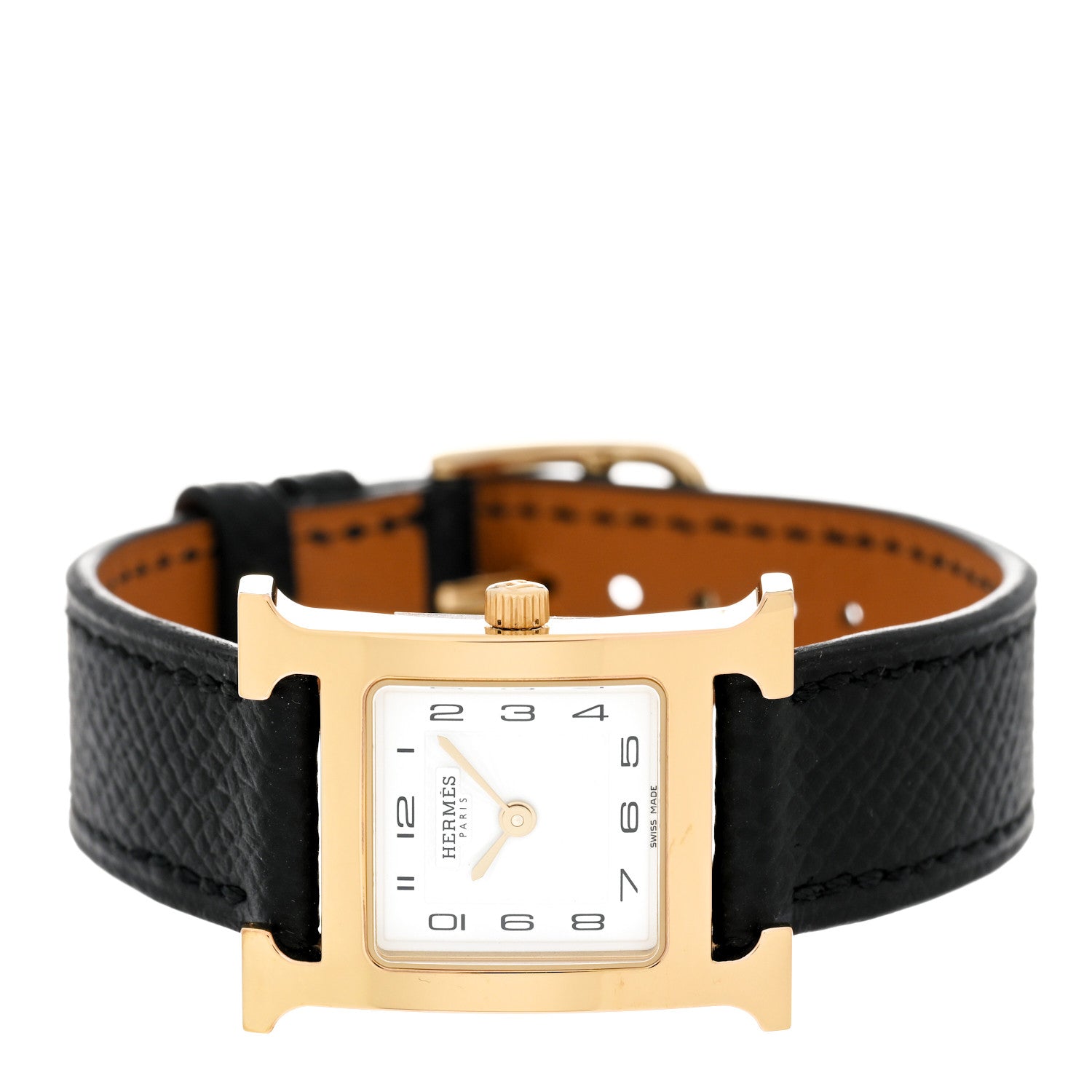 Hermes Stainless Steel Epsom 21mm Heure H Hour Quartz Watch Noir 2 of 5