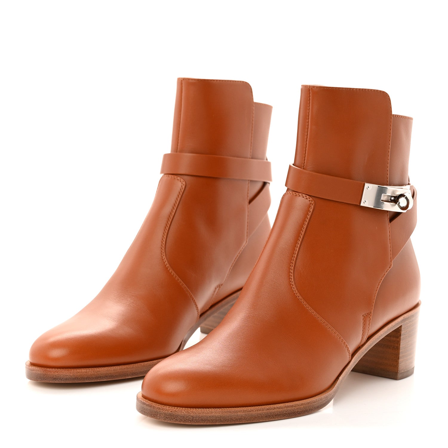 Hermes Calfskin Frenchie 50 Ankle Boots 37 Naturel 3 of 10