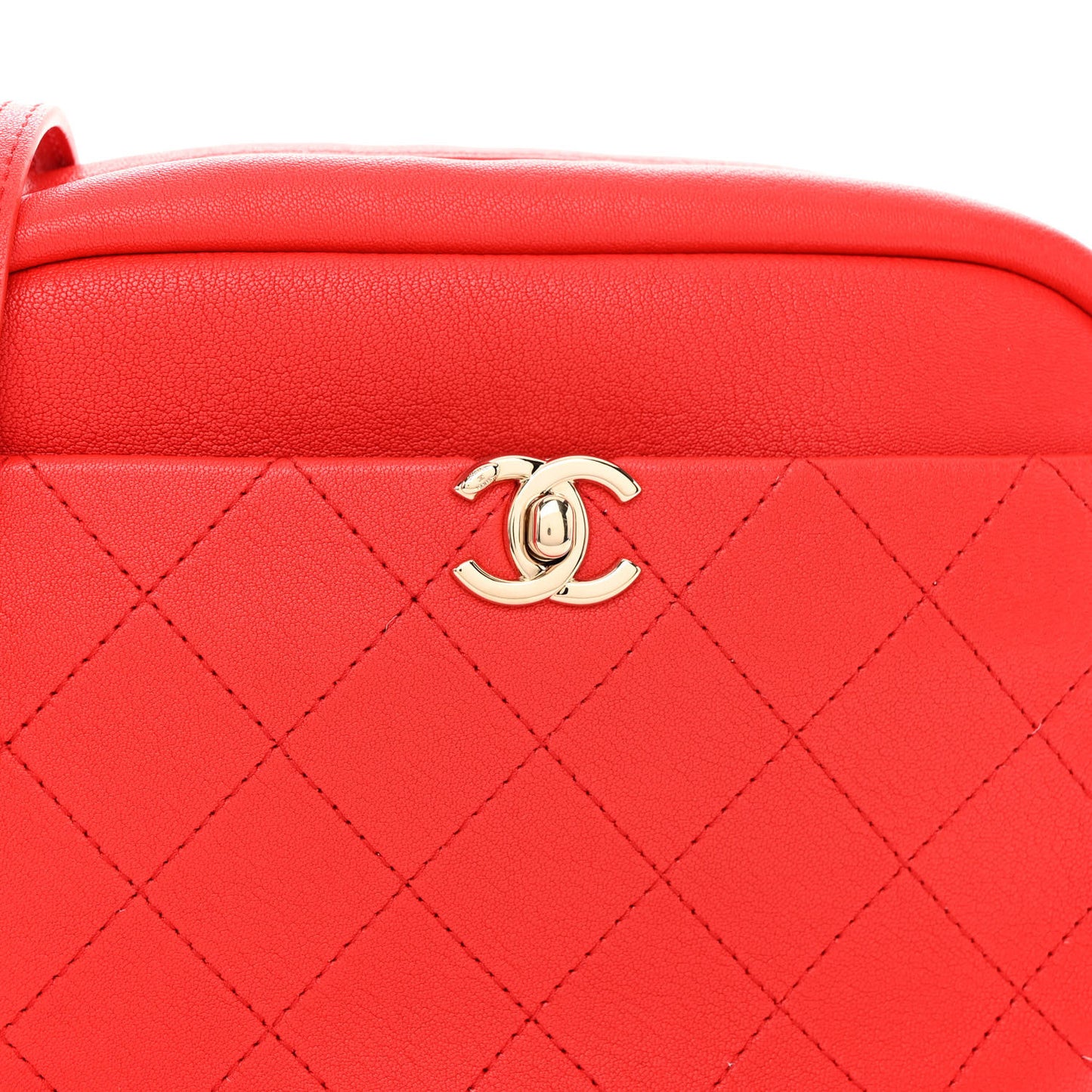Goatskin Quilted Large Casual Trip Camera Case Bag Red
