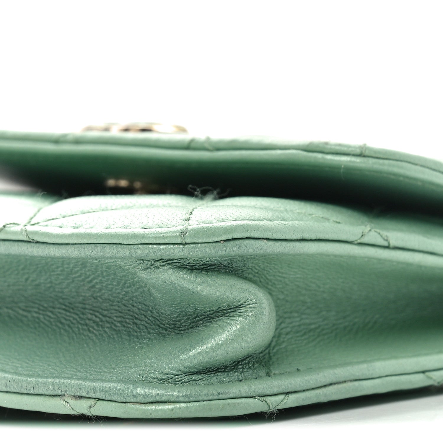 Chanel Lambskin Resin Quilted Mini Heart Flap Light Green 10 of 11