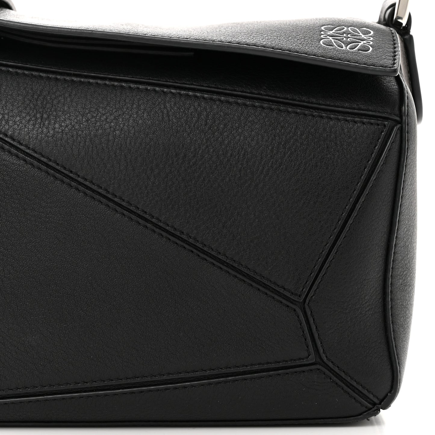 Calfskin Small Puzzle Bag Black