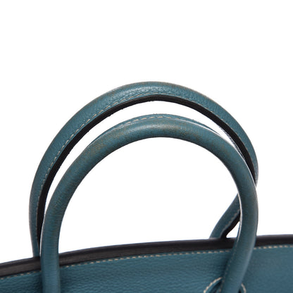 Hermes Taurillon Clemence Birkin 30 Blue Jean 34 of 35