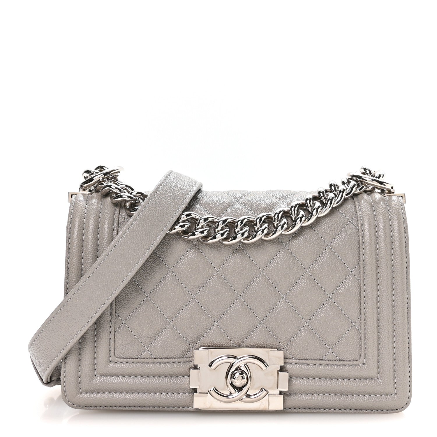 Chanel Caviar Quilted Small Boy Flap Grey 1 of 11