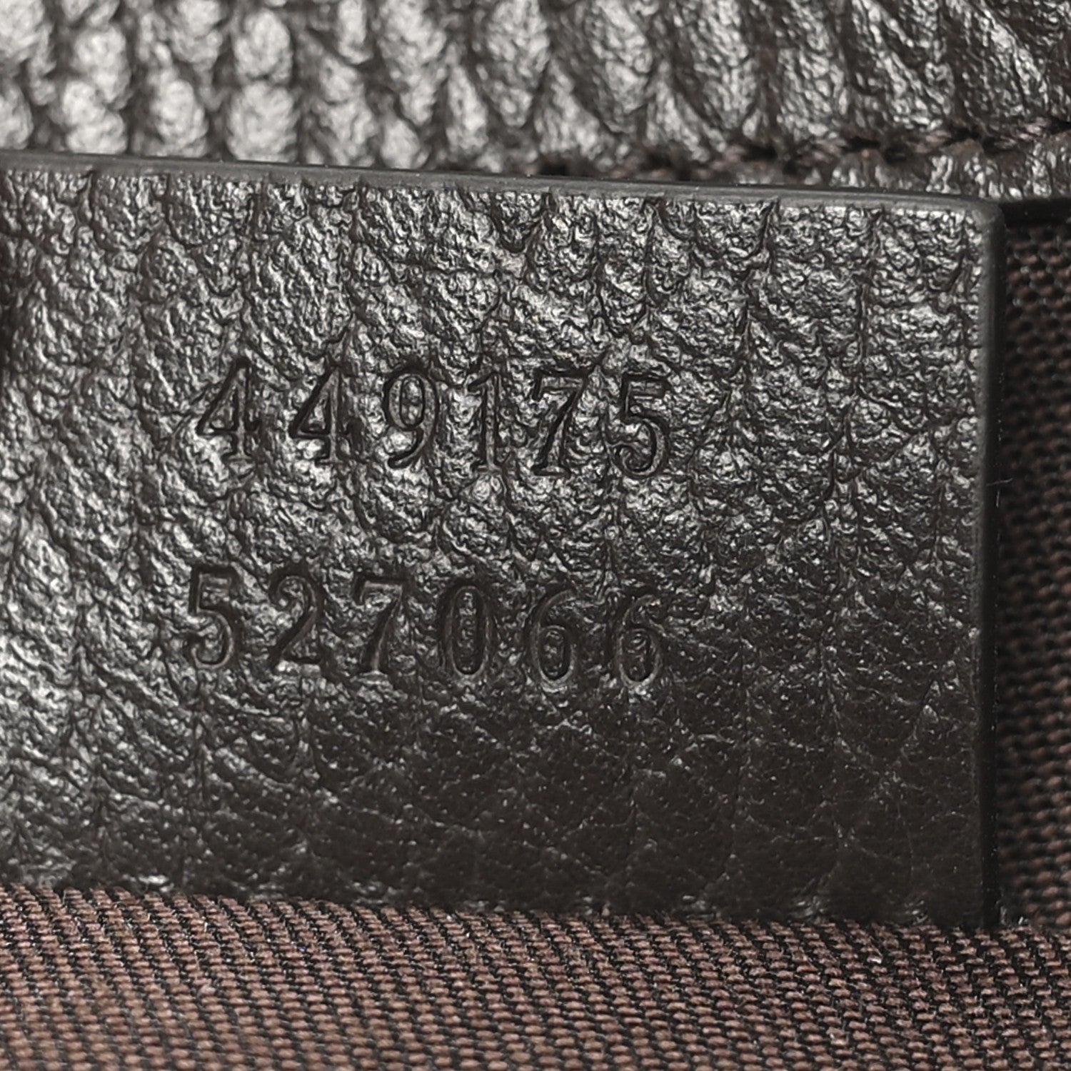 Gucci Monogram Dollar Calfskin O Drawstring Backpack Beige Ebony Testa di Moro Dark Chocolate 7 of 10