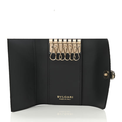 Bulgari Karung Calfskin Serpenti Forever Key Holder Wallet Charcoal 5 of 6