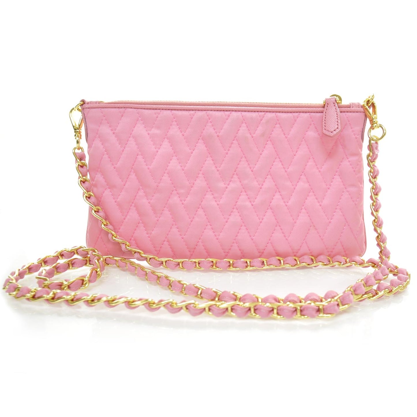 Tessuto Impuntu Nylon Quilted Sling Bag Pink
