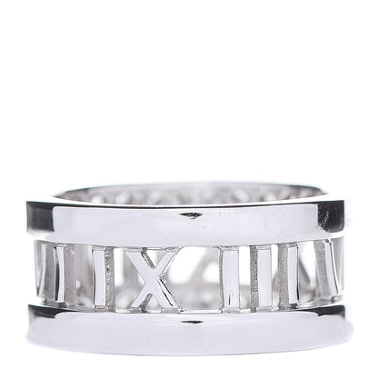 Tiffany 18K White Gold Diamond Wide Atlas Open Ring 53 6.25 3 of 6