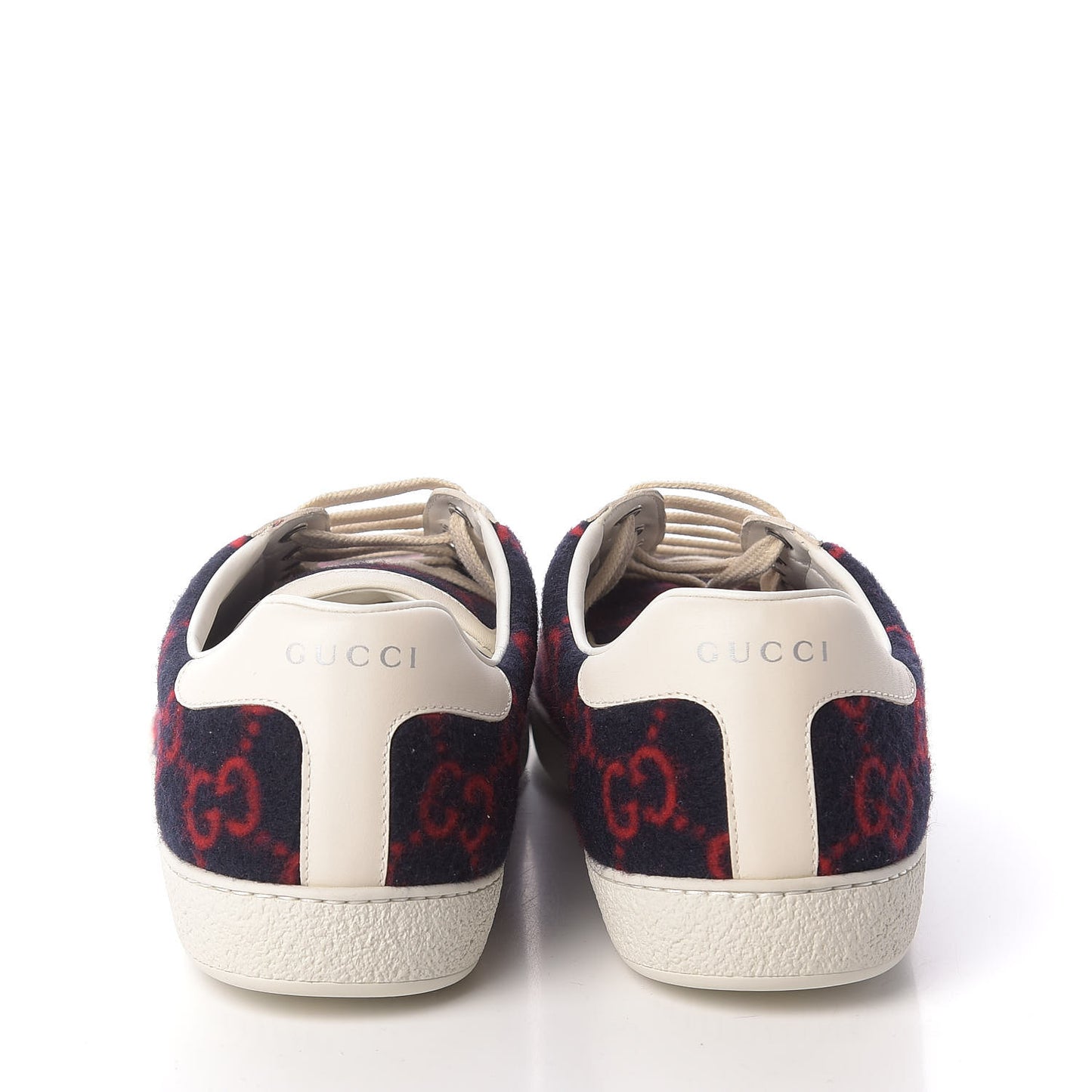 Covered Wool Big GG Monogram Mens Sneakers 10.5 Blue Red Mystic White