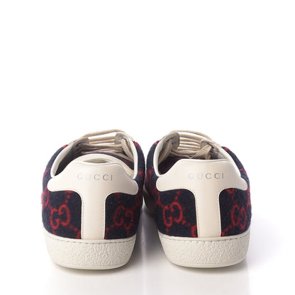 Gucci Covered Wool Big GG Monogram Mens Sneakers 10.5 Blue Red Mystic White 7 of 12
